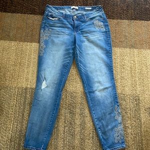 Gold Stitched Skinny Jeans